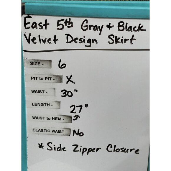 East 5th Velvet Burnout Floral design A-Line Skirt Ruffle Hem Gray/Black Size 6 - Picture 7 of 7